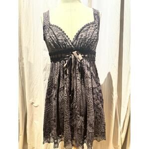 Ann Ferriday Velvet Cobweb Empire Babydoll Dress M